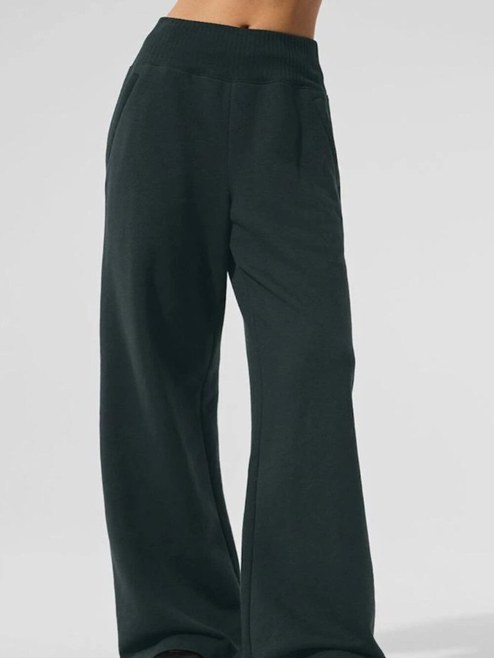 Alo Serenity Wide Leg Sweatpants | "Charcoal Green" | Size XS